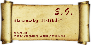 Stranszky Ildikó névjegykártya